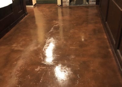 doorway shiny concrete floor restored by servant industries